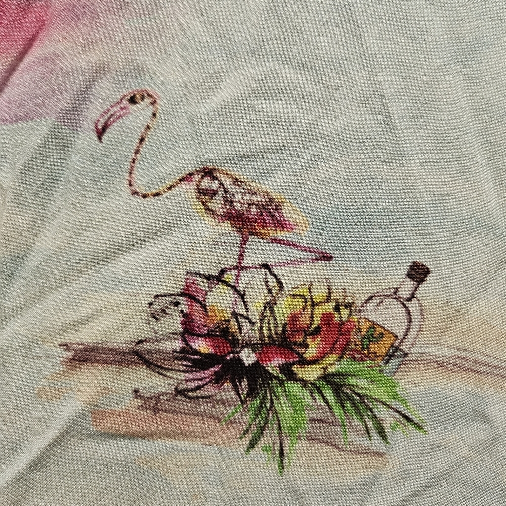 The Coolest Men's Hawiian Vacation Flamingo Palm Trees Shirt View 4